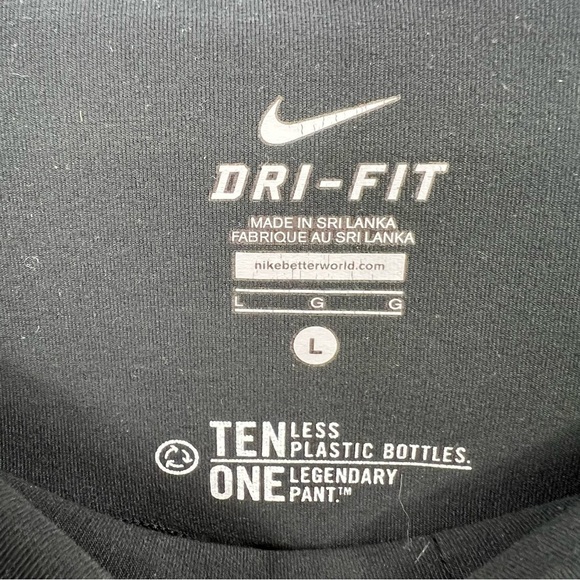 Nike Black 28" Inseam Mid Rise Yoga Leggings Size Large Exercise Running - Picture 3 of 5